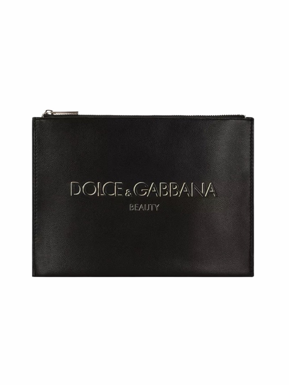 Dolce & Gabbana Beauty Black Cosmetic Makeup Pouch with Gold Lettering Logo
